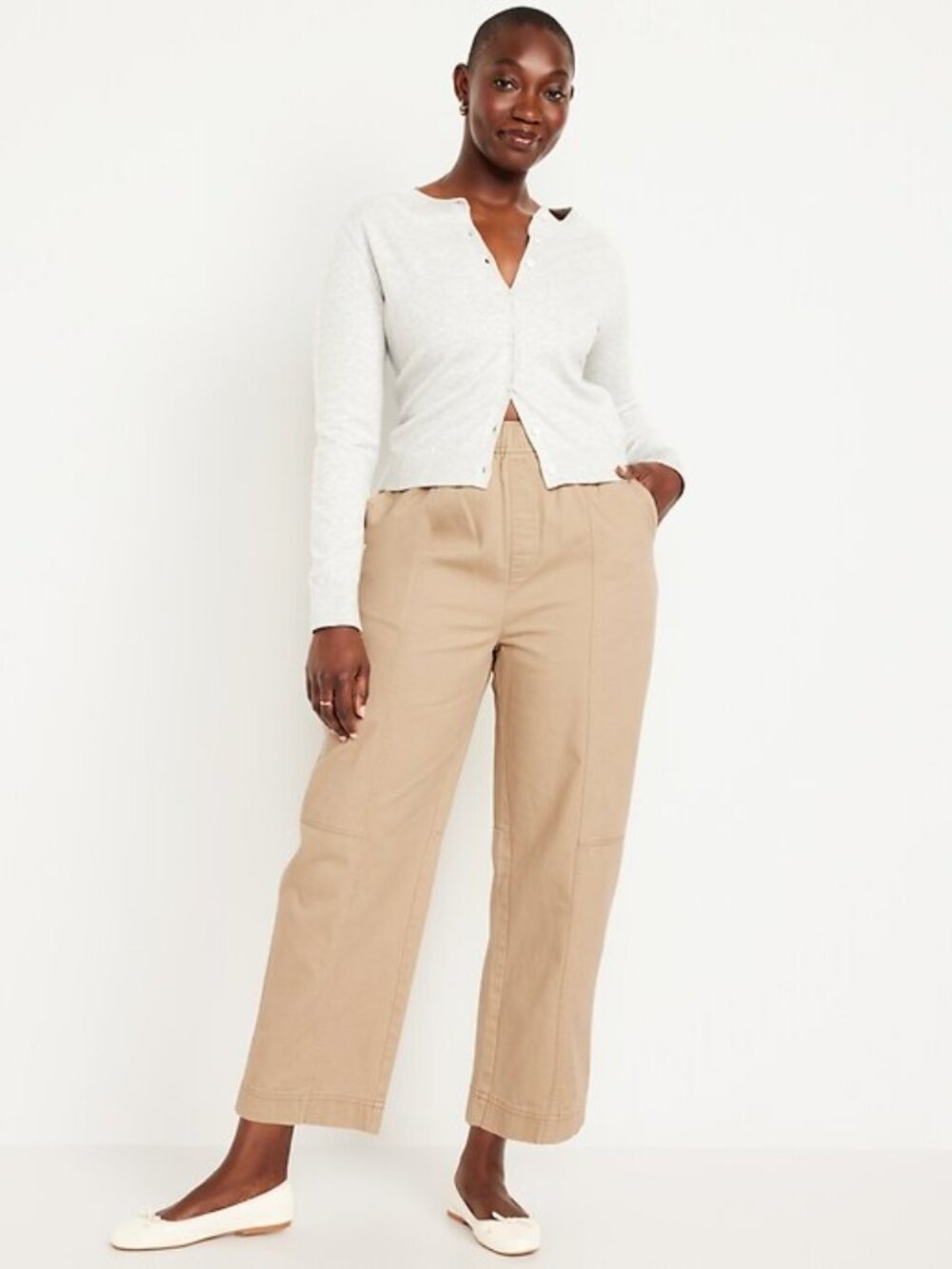 Old Navy High-Waisted Barrel Pants Khaki L